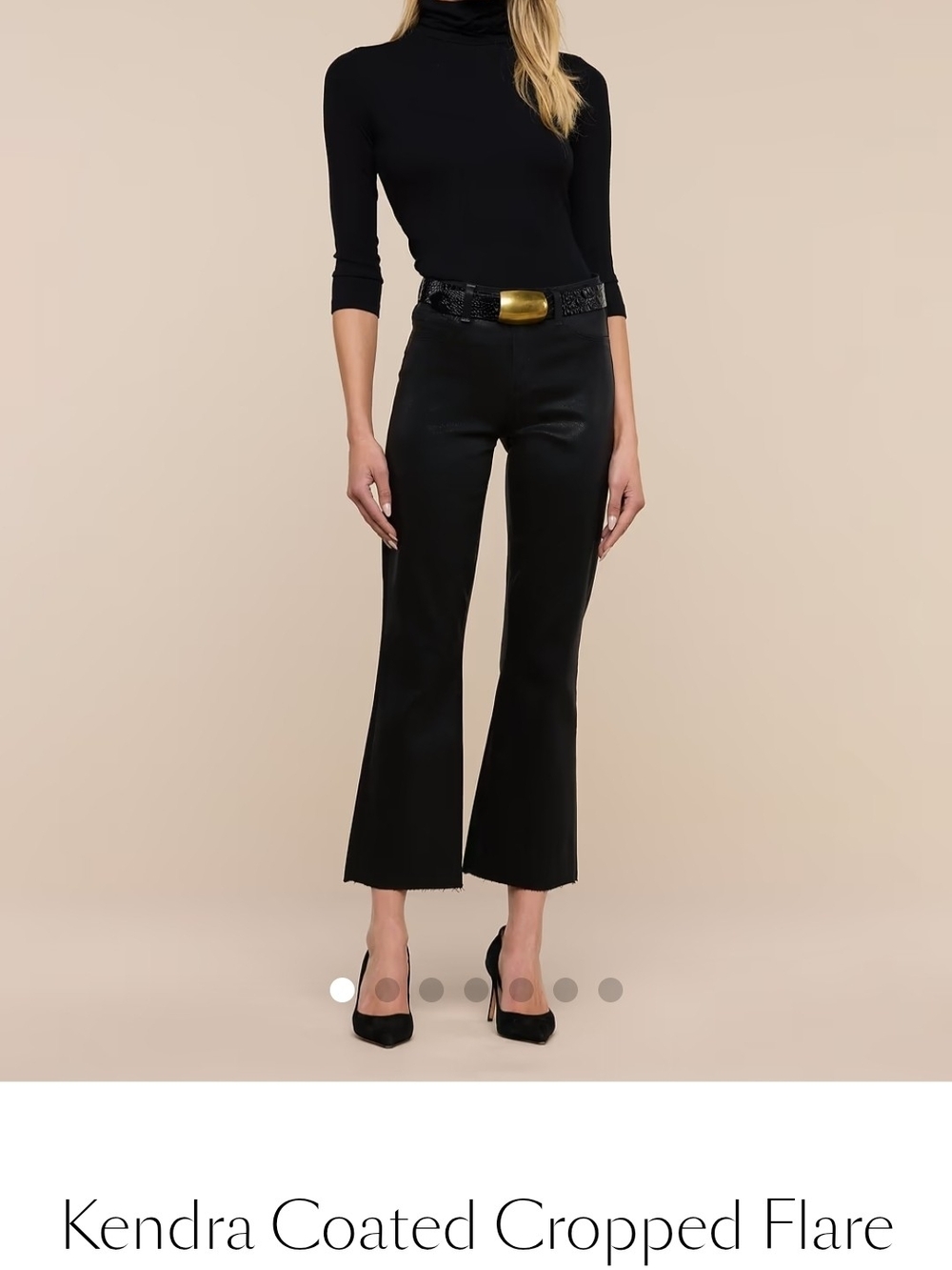 L'AGENCE Kendra Coated Cropped Flare Jean Size 27